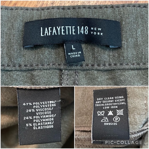 Lafayette 148 NY pull up zip pockets ankle pants size L - Picture 8 of 12